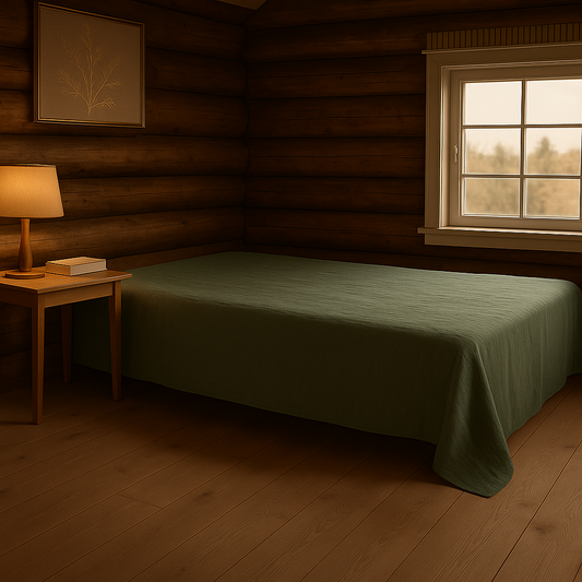 Forest Green Linen Sheet