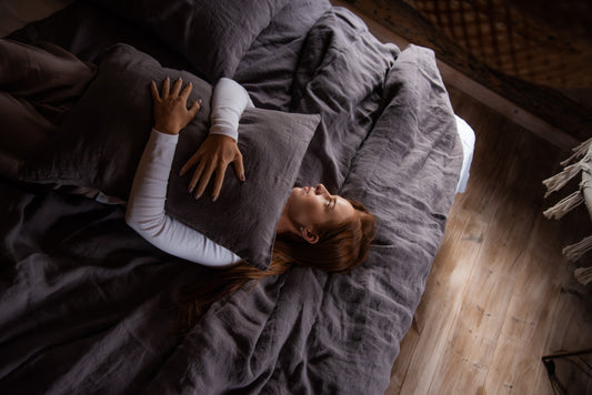 Chocolate Grey Linen Pillowcase