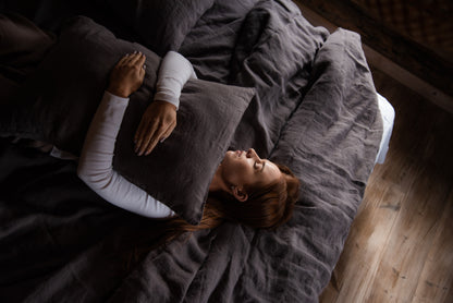 Chocolate Grey Linen Sheet