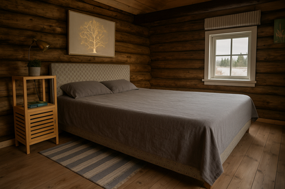 Chocolate Grey Linen Sheet