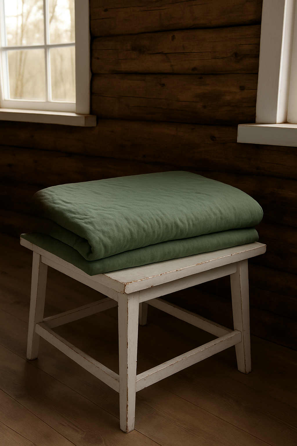 Forest Green Linen Sheet