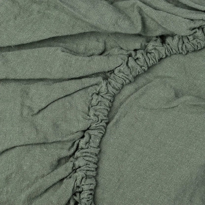 Forest Green Linen Sheet
