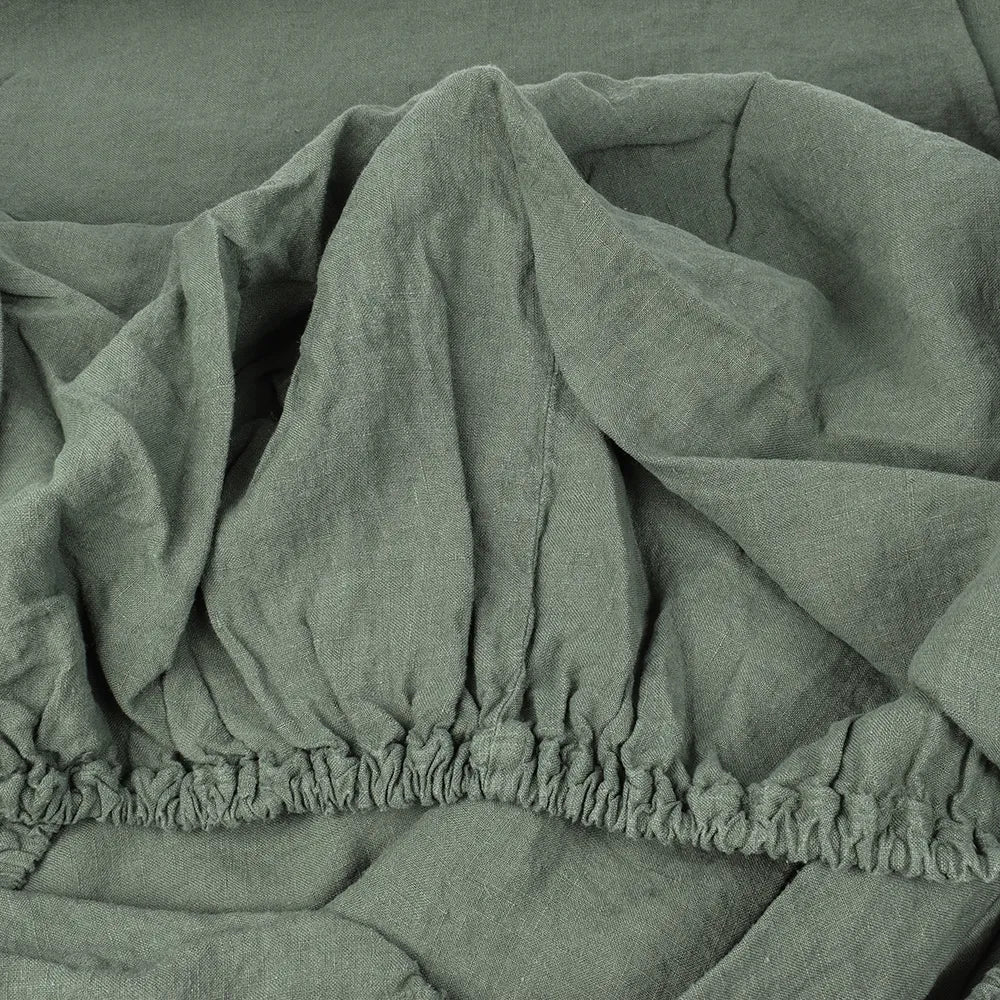 Forest Green Linen Sheet