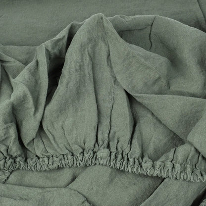 Forest Green Linen Sheet