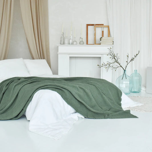 Forest Green Bedspread & Throw